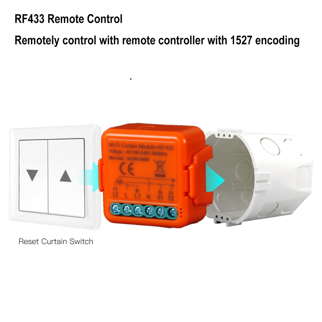 🪟 Yueyang WiFi RF433 pametni komplet za rolete/zavese – 5× modul + 5× daljinec + baterije