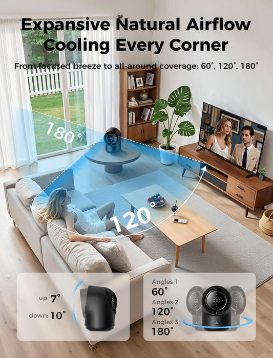 Touchscreen namizni ventilator 8000mAh - do 40ur delovanja - naklikaj.si