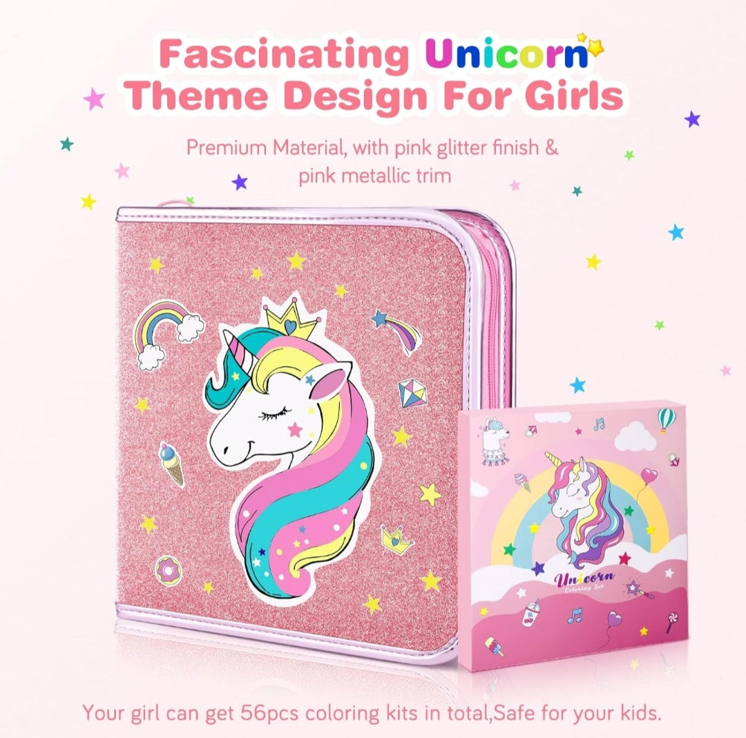 🦄Ustvarjalni set 53 delni – samorog z bleščicami