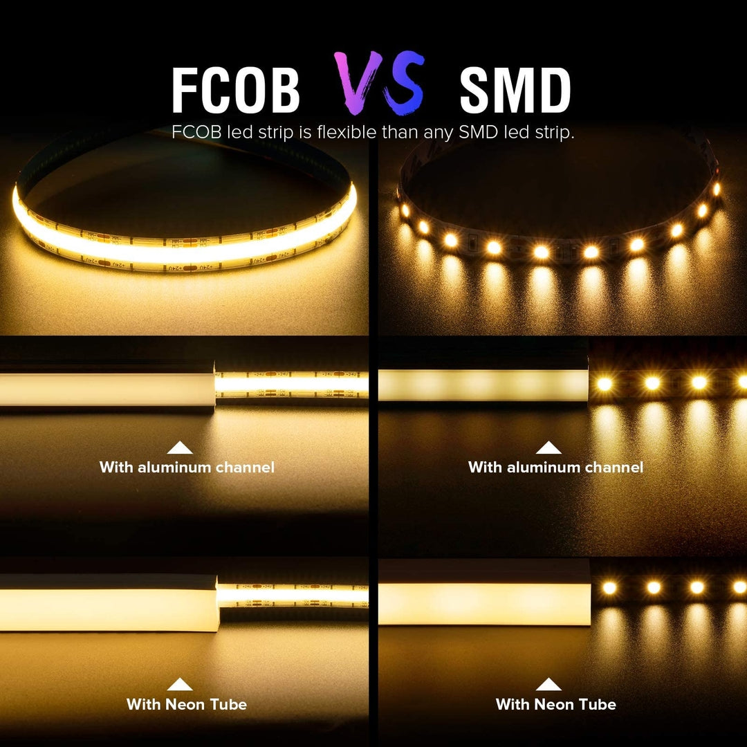 BTF-LIGHTING FCOB COB CCT LED trak – 2×5 m, 24 V, 640 LED/m, (3000 K–6000 K)
✔ Lastnosti