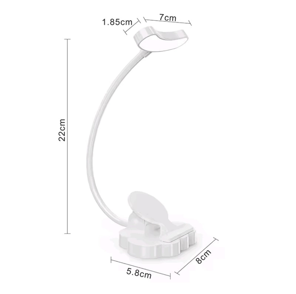 💡 LED Clip-On namizna svetilka – črna, USB polnilna