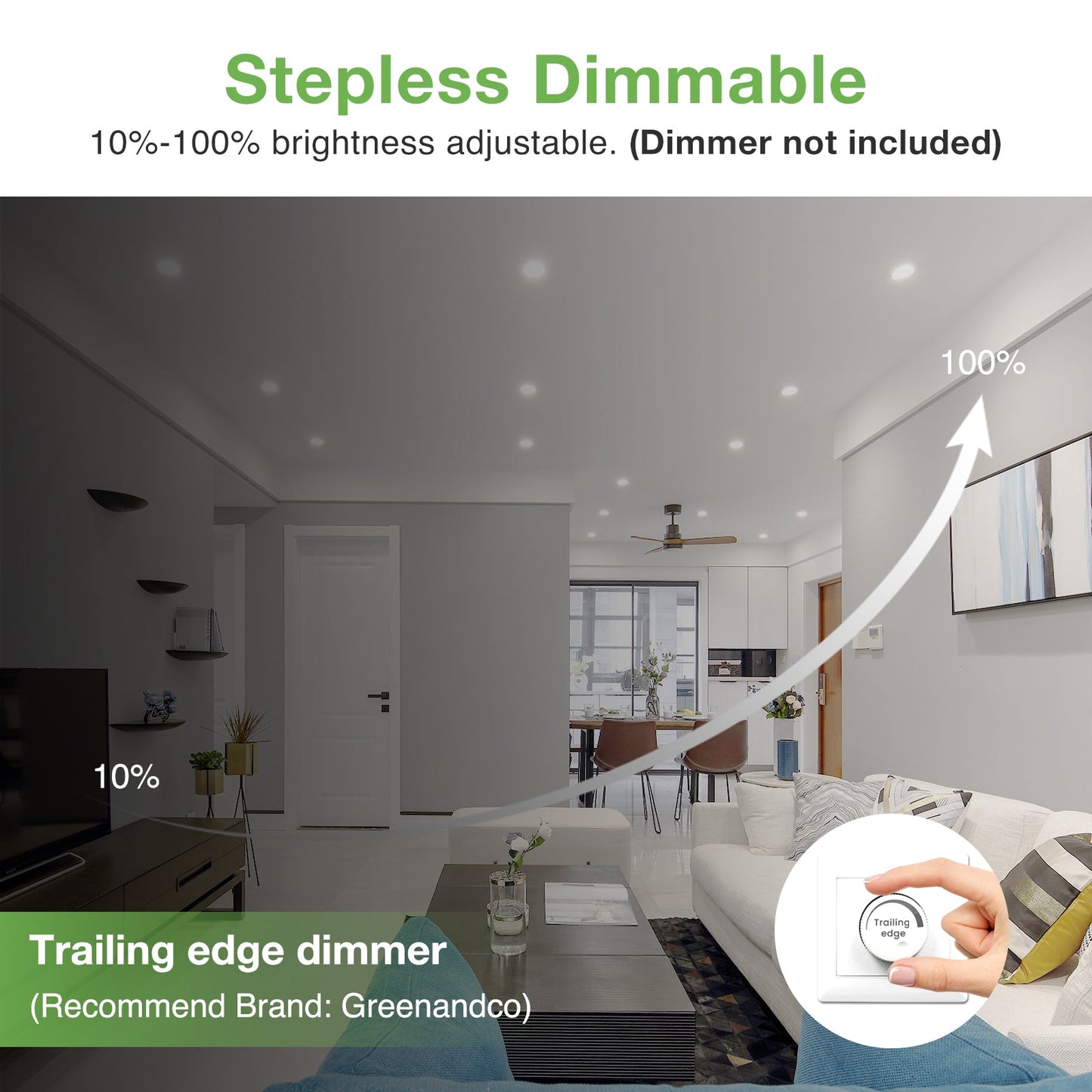 💡 10x Alusso LED recessed light 5.5W (85mm) – white