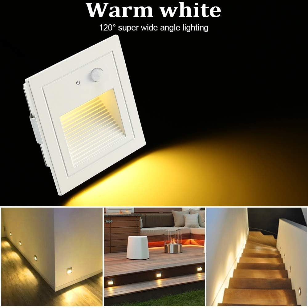 💡 8x SUBOSI vgradne LED luči s senzorjem gibanja 3W – 3000K, IP65, aluminij