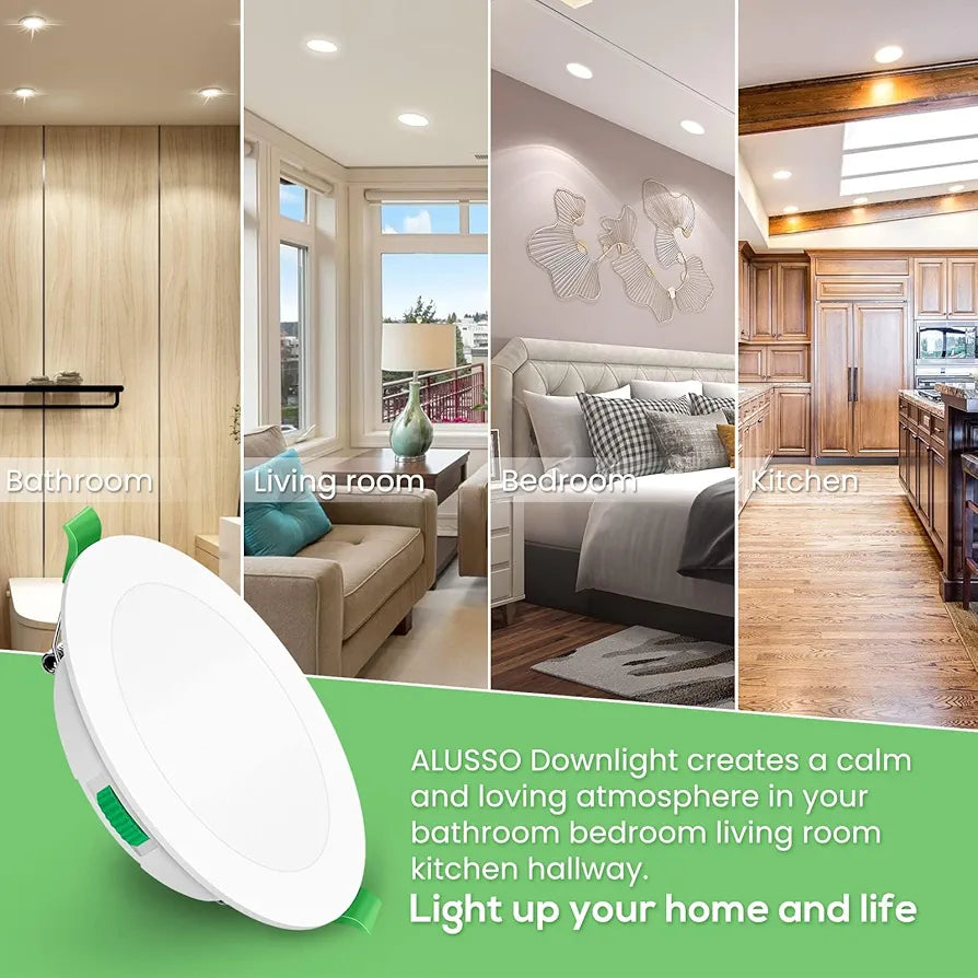 💡6x Alusso LED recessed light 10W (148mm) – white/black/nickel