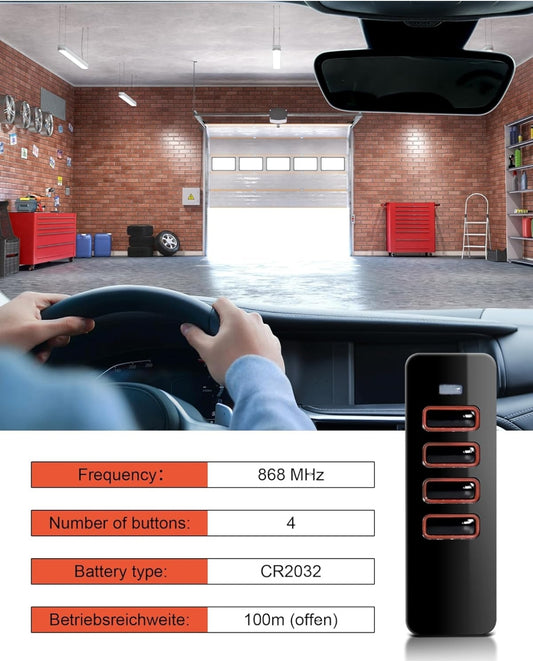 Daljinec za garažna vrata Sommer Pearl 868 MHz