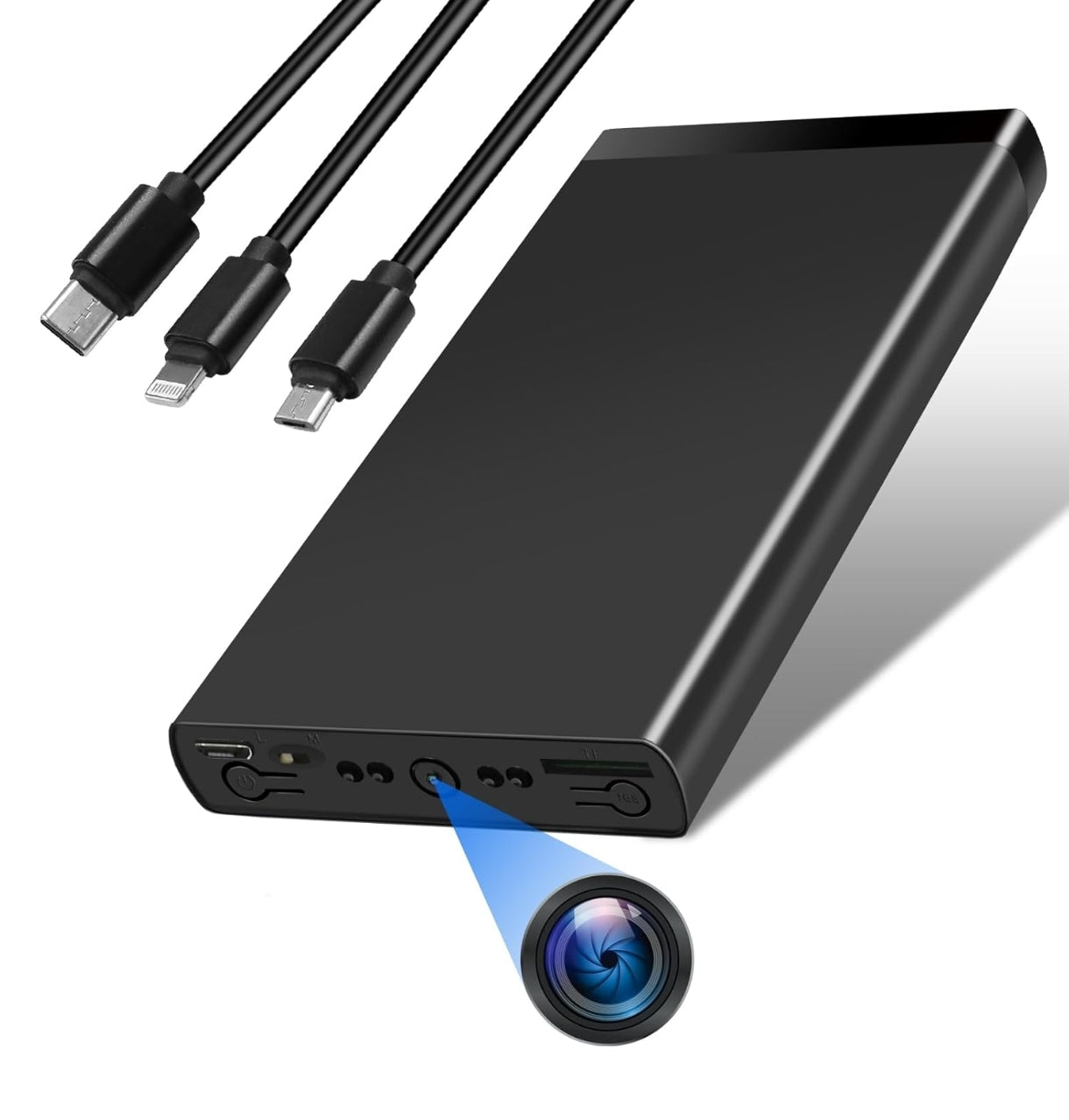 📷 Powerbank z vgrajeno skrito kamero – Full HD 1080P, nočni vid, 10000 mAh