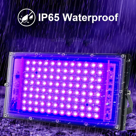 💡 2x LED UV 100W Blacklight reflektor – IP65 vodoodporen