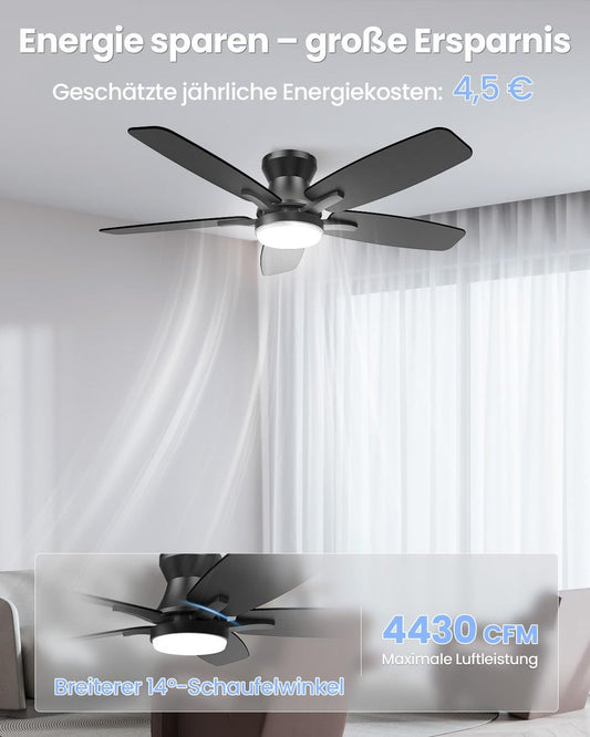 Stropni ventilator Airwit 106 cm z LED lučjo in daljinskim upravljalnikom - naklikaj.si