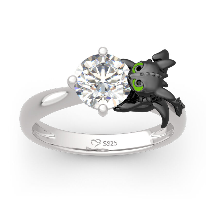💍 JEULIA Hug Me "Your Dragon" srebrni 925 prstan s cirkonijem