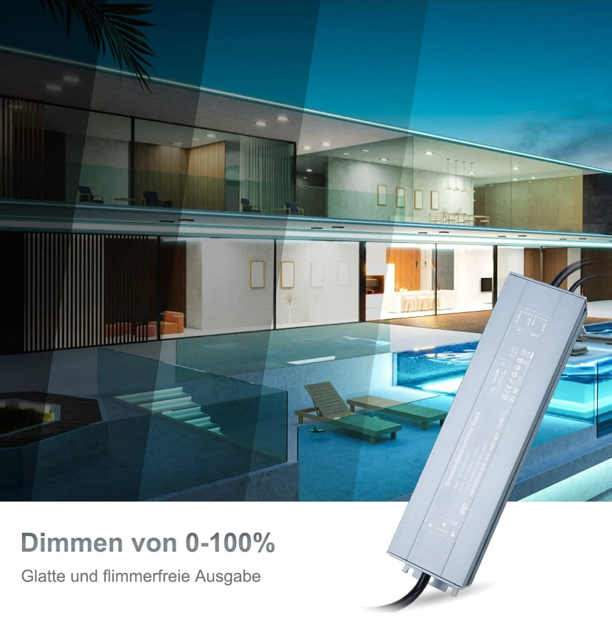 ⚡ REYLAX LED napajalnik 24V, 60W, IP67 – zatemnilni (dimmable)