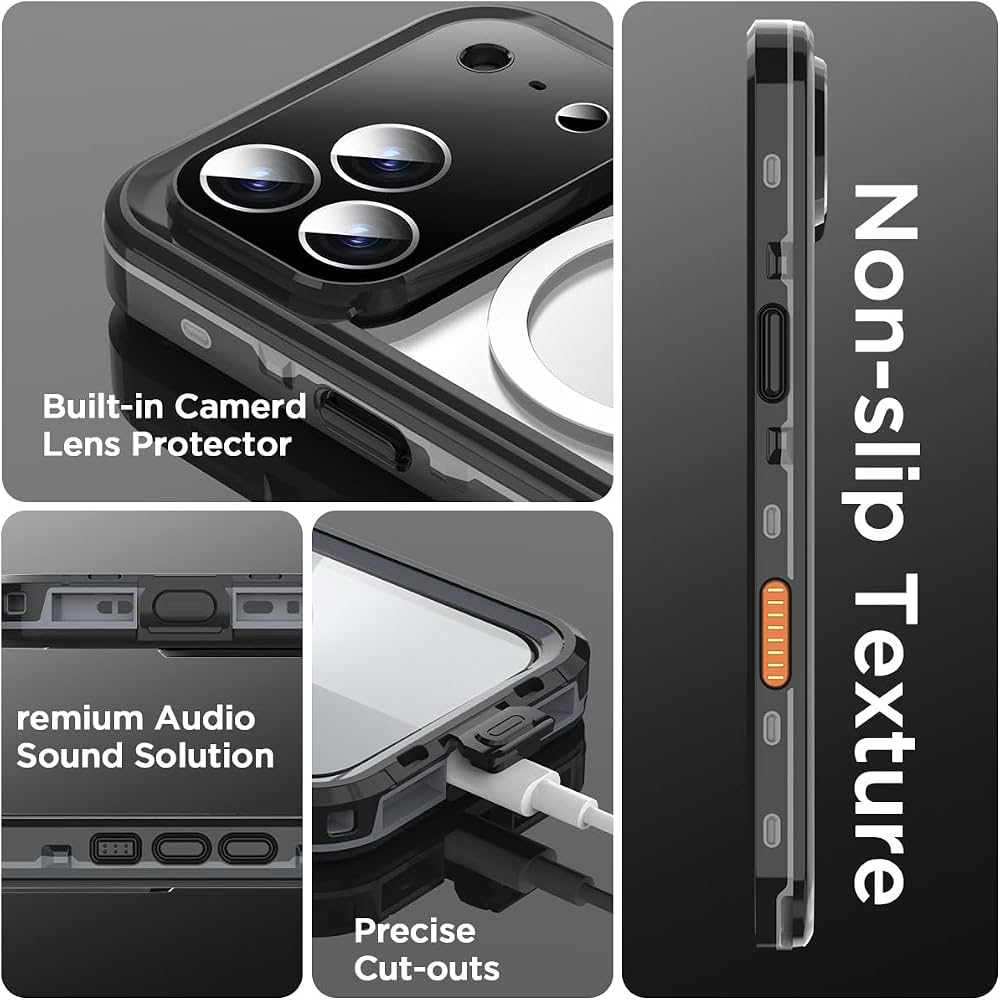 Vodoodporen ovitek za iPhone 17 Pro/Promax, IP68, MagSafe