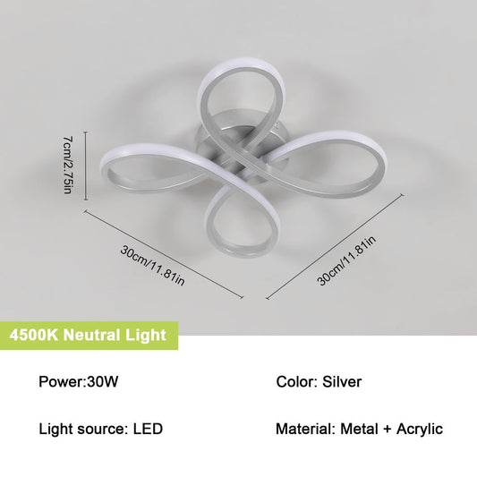 SENQIU LED stropna luč 30W, 3375lm, 4500K, Ø30 cm - srebrna - naklikaj.si