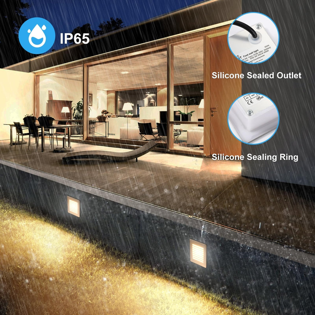💡 LETLIT 2x vgradne LED stopniščne/stenske luči 3W, 3000K, IP65