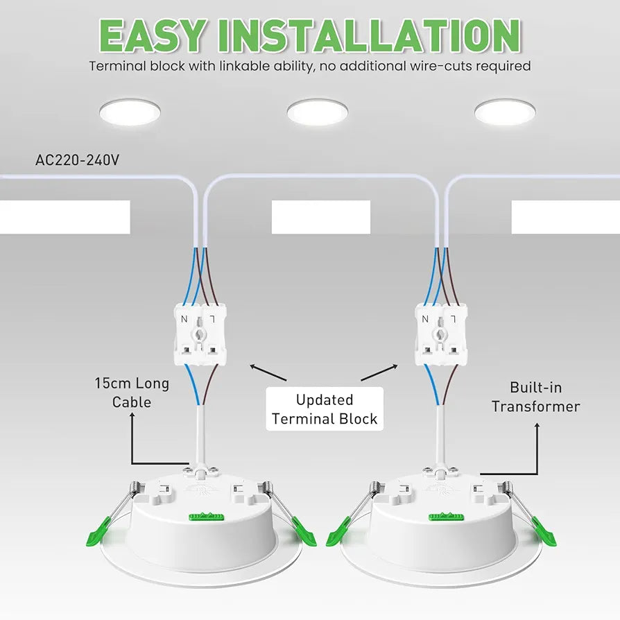 💡6x Alusso LED recessed light 10W (113mm) – white