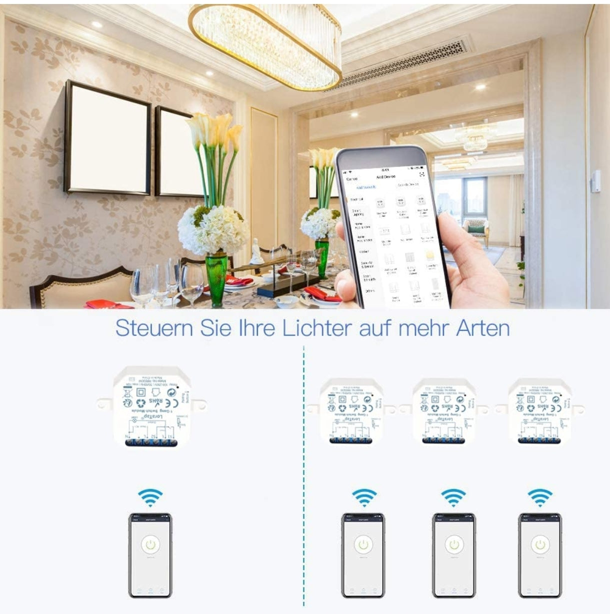 ⚡ LoraTap WiFi pametni stikalno relejni modul, 16A - komplet 2x
