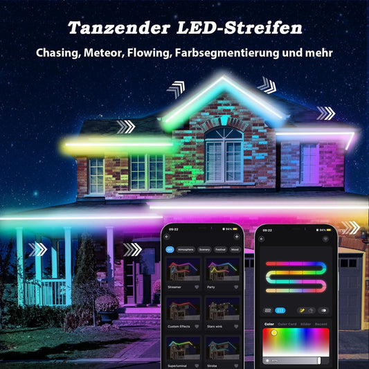 Kvaliteten LED trak 40m LICHASER RGB+IC – zunanji IP67, daljinec, Bluetooth app za telefon