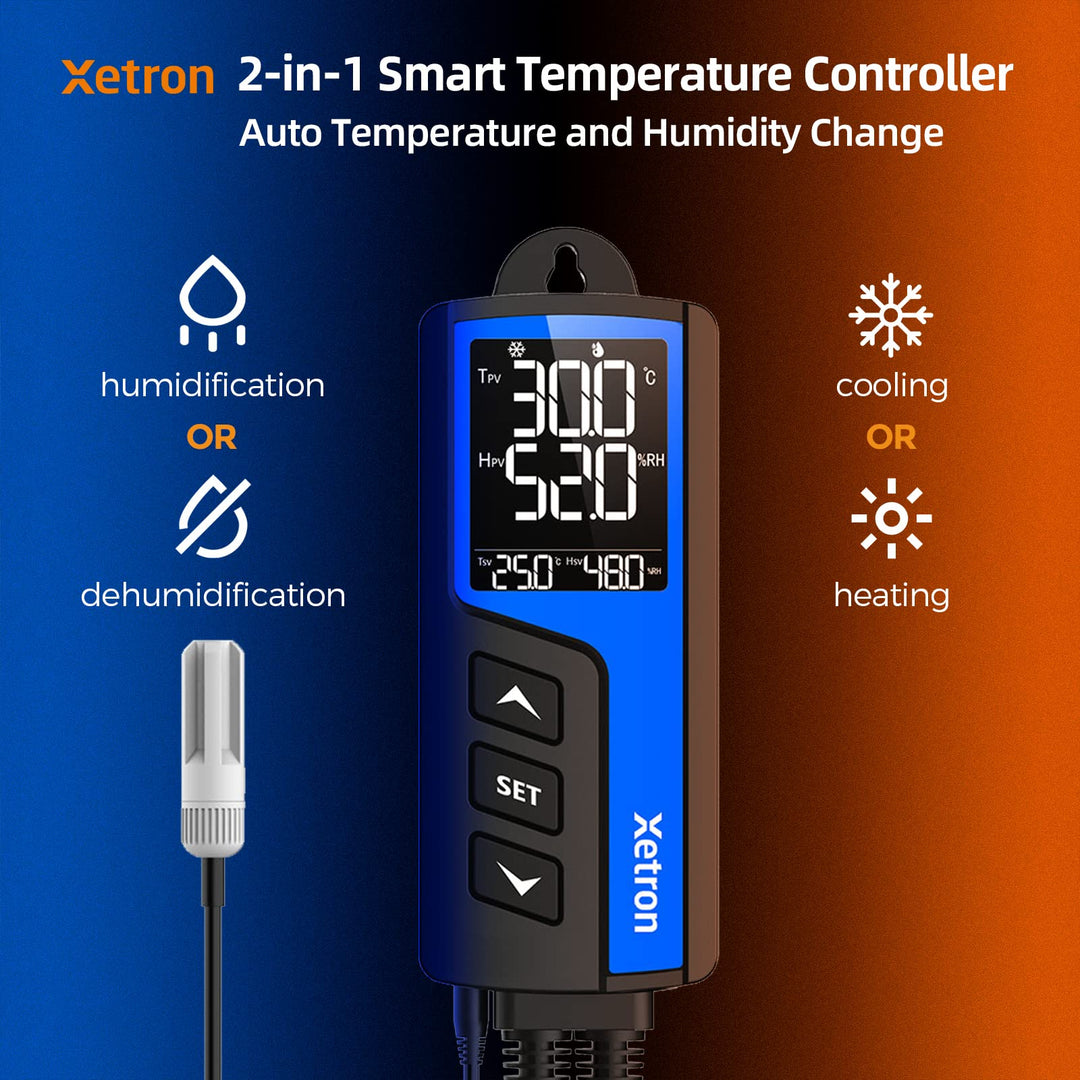 🌡️ Xetron STC-1000ProTH digitalni regulator temperature in vlage, 220V – 2 v 1