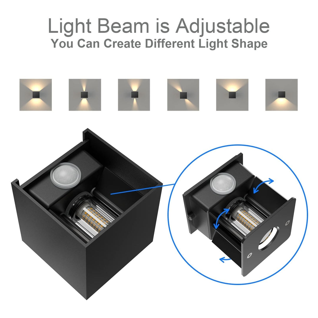 💡KLIGHTEN zunanja LED stenska svetilka 9W(G9) s senzorjem gibanja – antracit, nastavljiv kot snopa, IP65, 3000K, aluminij