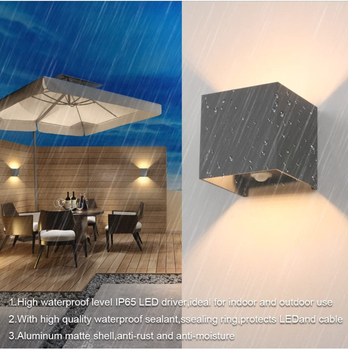 💡 Komplet 2x KLIGHTEN zunanja LED stenska svetilka 12W s senzorjem gibanja – siva, nastavljiv kot snopa, IP65, 3000K, aluminij