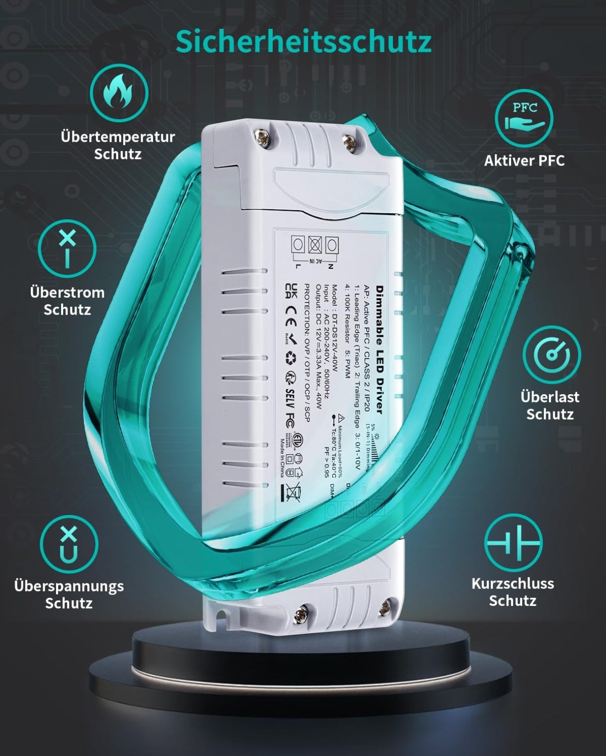 ⚡ REYLAX LED napajalnik 12V, 40W, IP20 – zatemnilni (dimmable)