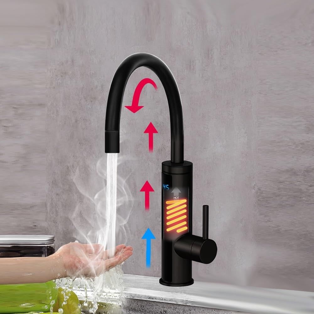 🚰 HOGART električna grelna kuhinjska pipa – 3000W, LED prikaz temperature