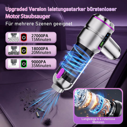 4-v-1 Akumulatorski ročni sesalnik in pihalnik Lyiazsoy (27.000 Pa), srebrn - naklikaj.si