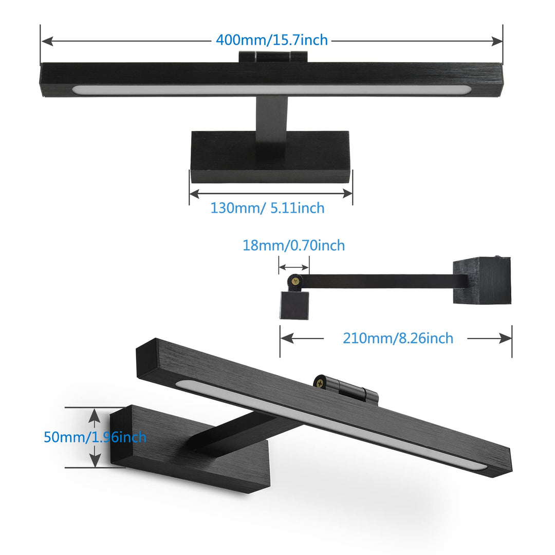 💡 MantoLite LED kopalniška svetilka za ogledalo – 40 cm, 8W, 270° nastavljiva