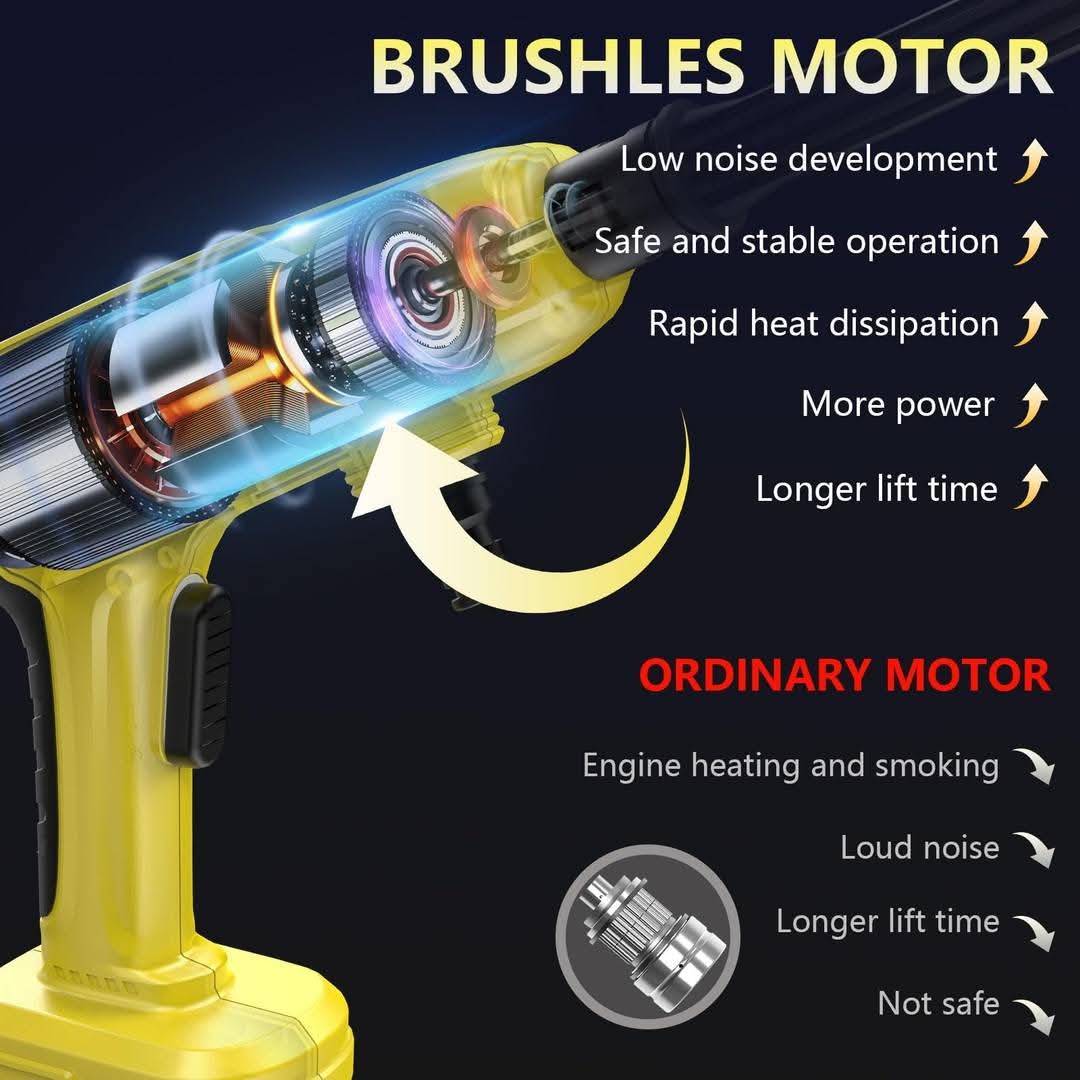 💦 Akumulatorski visokotlačni čistilec GISAM 21V - 60 bar, 2x baterija 4000mah, brezkrtačni motor