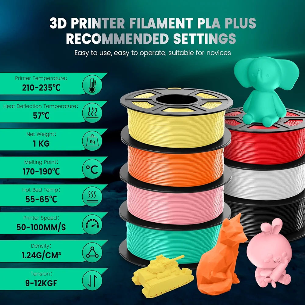 🧵 SUNLU PLA+ filament - 1.75 mm, srebrna, 1kg