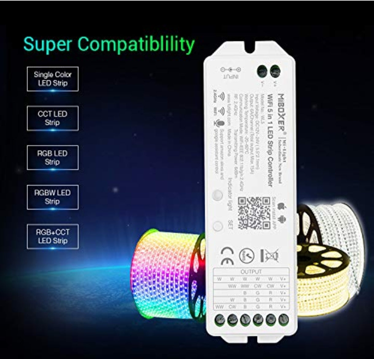 ⚡ MiBoxer WL5 – WiFi 5 v 1 LED kontroler