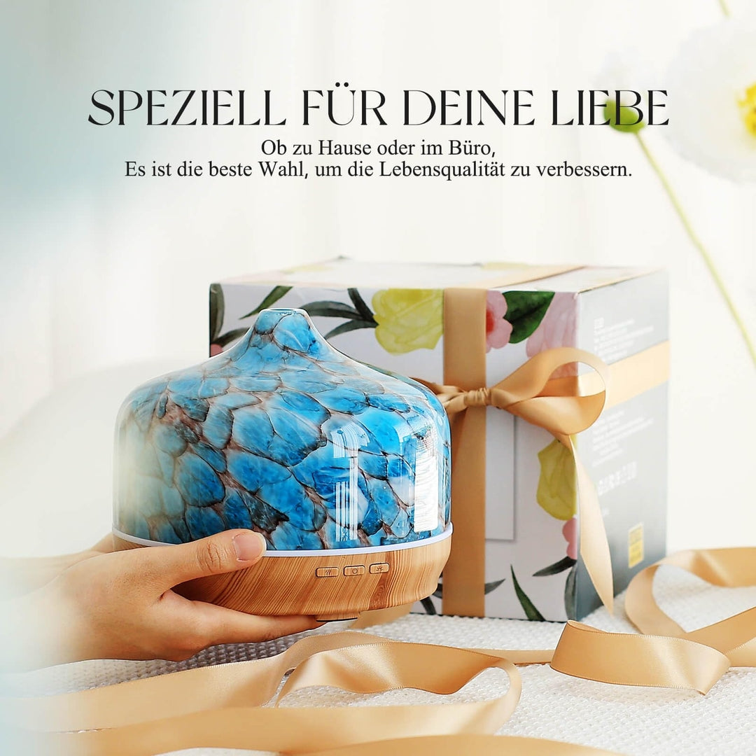 PORSEME aroma difuzor/vlažilec 500 ml – stekleni, ultrazvočni, LED osvetlitev