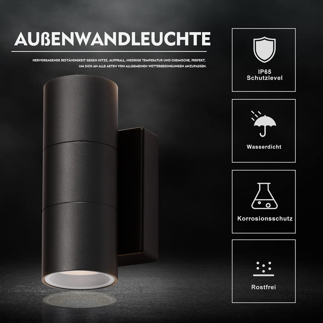💡 CELAVY LED zunanja stenska svetilka – 2x5W, 3000K, IP65, črna