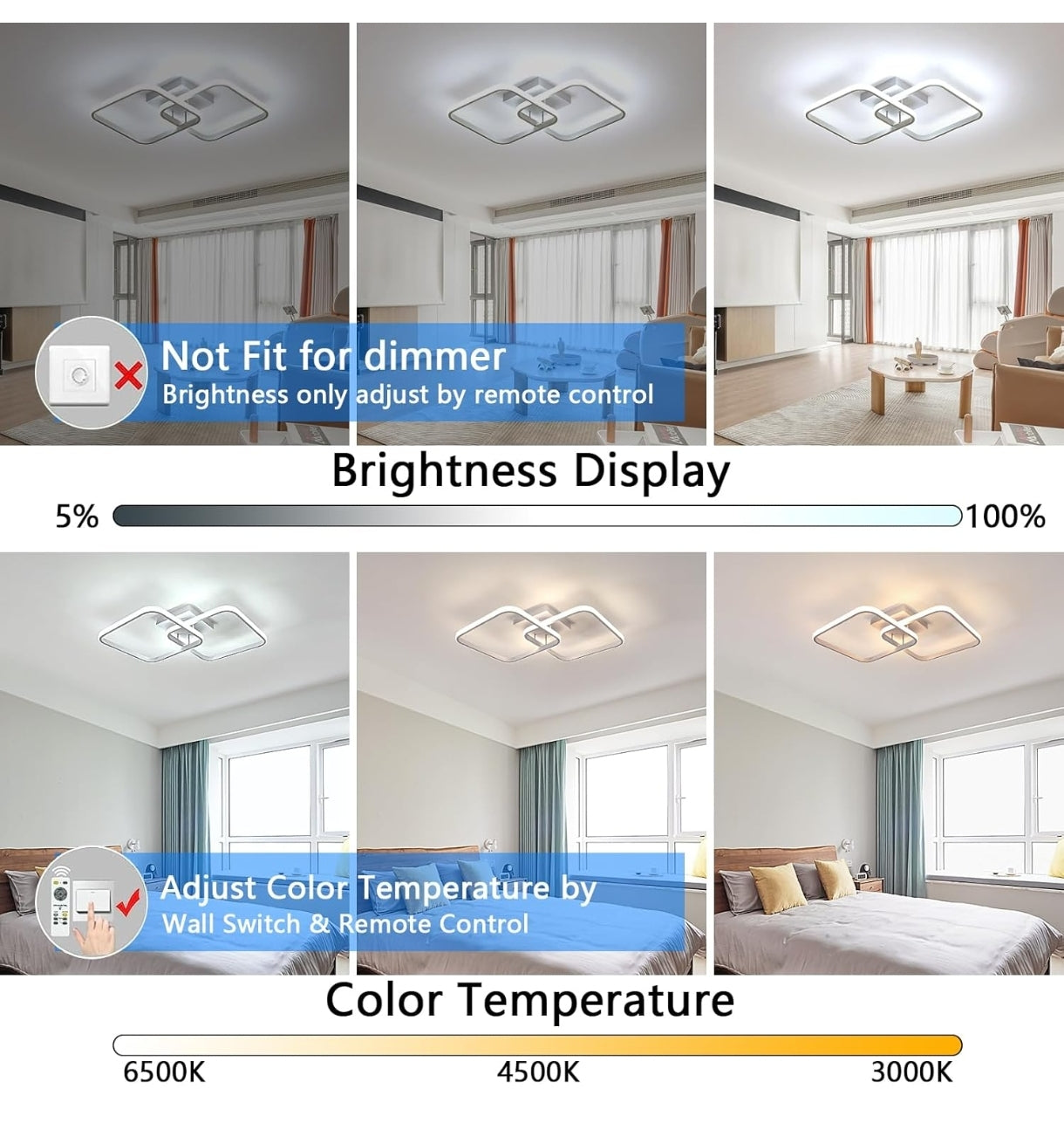 💡 LED stropna luč z daljinskim upravljalnikom 50W