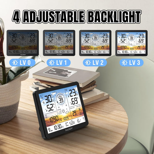 🌦️ Raddy AG7 vremenska postaja z zunanjo enoto, barvni zaslon 7.4"