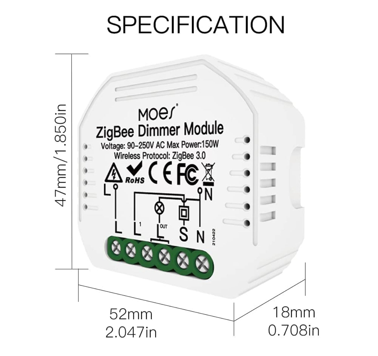 ⚡ MOES MS-105 ZigBee Dimmer Module – pametni zatemnilni modul