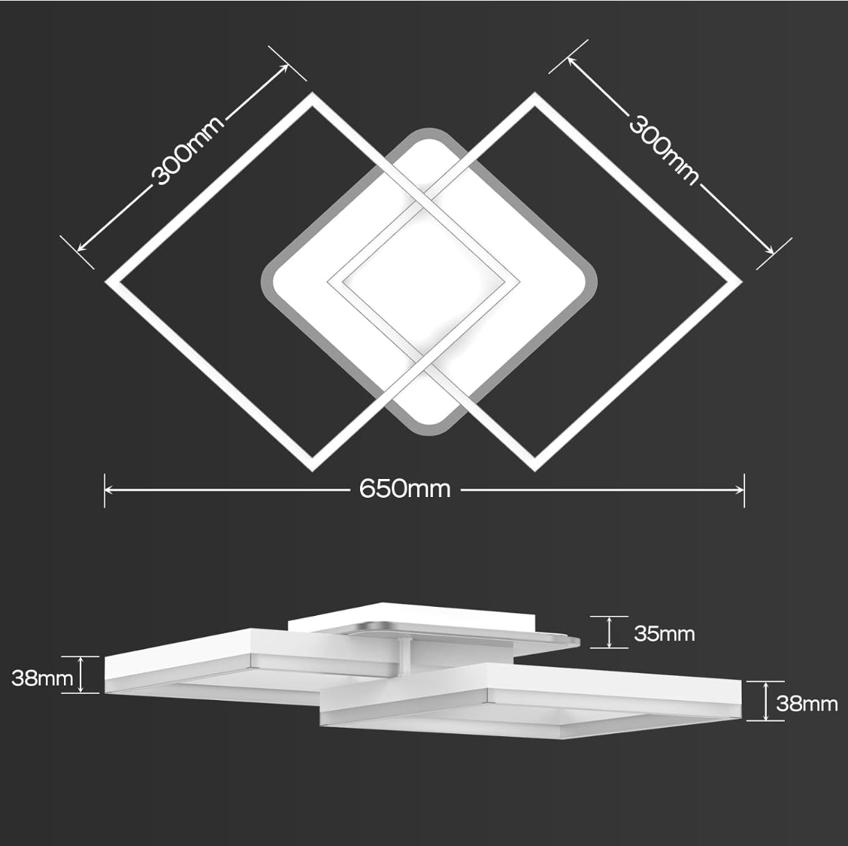 💡 LED stropna luč z daljinskim upravljalnikom 40W