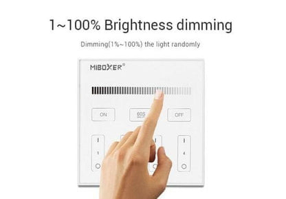 MiBoxer Stenski upravljalnik Mi-Light FUT-B1 – pametni 4-conski zatemnilnik za enobarvne LED trakove