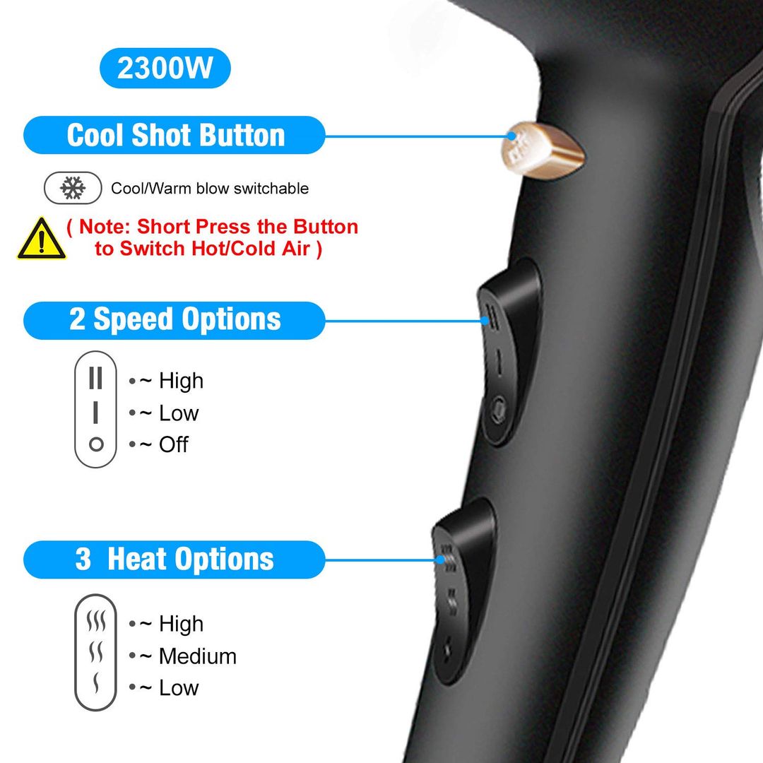 CONFU Professional sušilec las – močan 2300W fen za lase