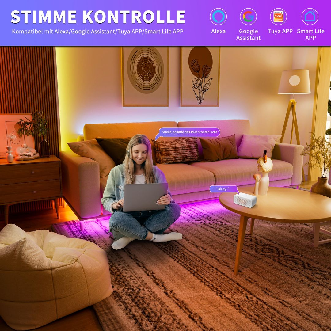 Pametni OULARA WiFi RGB COB LED trak – 6 m (poškodovana embalaža)