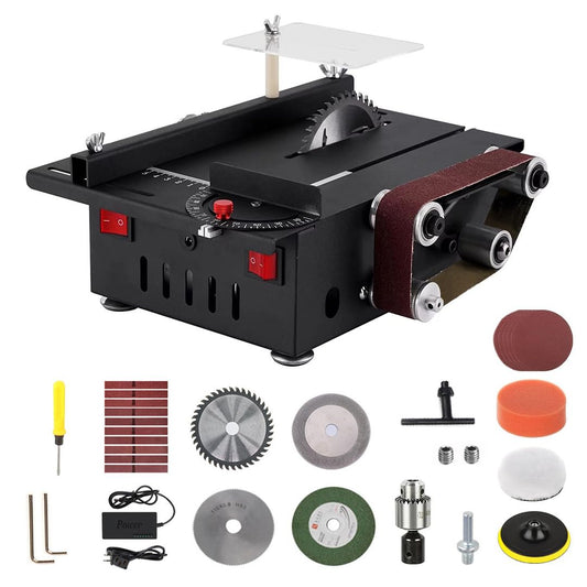 Mini namizna žaga in tračni brusilnik JAOGAUS 2-v-1 - naklikaj.si