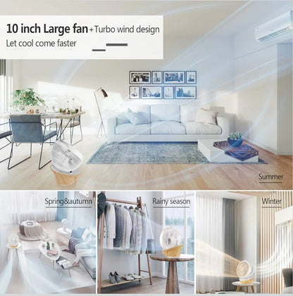 4UMOR profesionalni namizni krožni ventilator FS04 – tih, 12 hitrosti, daljinec, 3D oscillacija, za 30m²