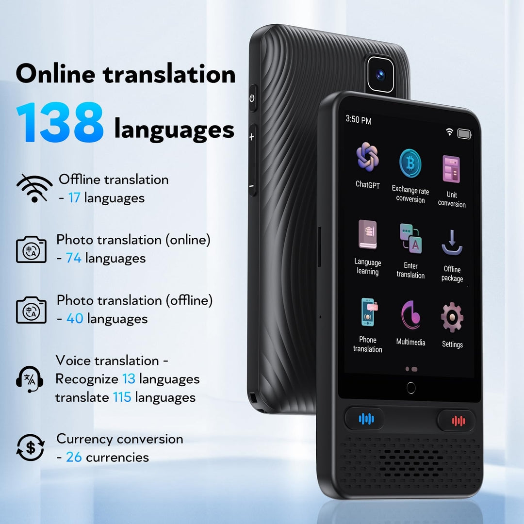 S85 AI jezikovni prevajalnik – 138 jezikov, foto prevod, offline paketi