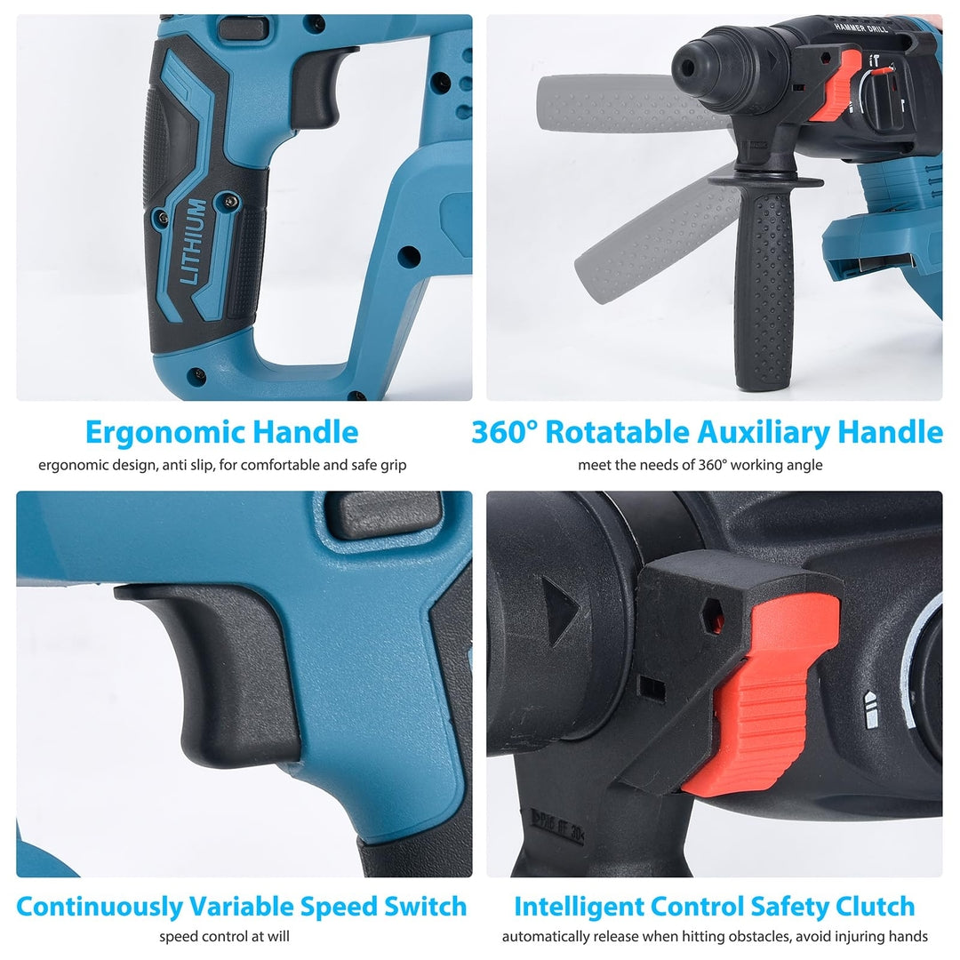 UMELEE baterijski udarni vrtalnik – 4500 RPM, 1300W, brezkrtačni motor, združljiv z Makita 18V baterijo