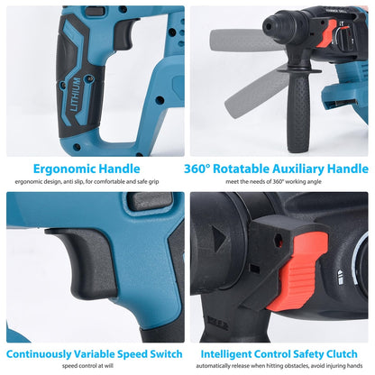 UMELEE baterijski udarni vrtalnik – 4500 RPM, 1300W, brezkrtačni motor, združljiv z Makita 18V baterijo