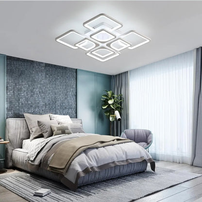 Stropna LED svetilka Comely 80W, daljinec, bela