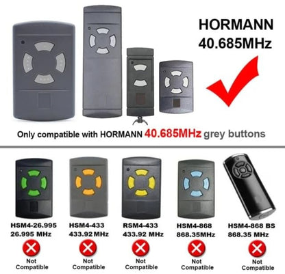 2x daljinec za garažna vrata HÖRMANN 40.685 MHz (sivi gumbi)