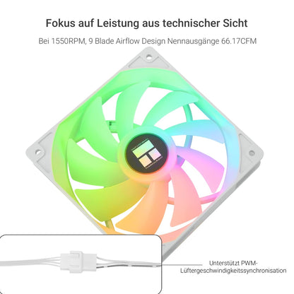 Thermalright TL-C12CW-S ARGB 120mm ventilator – tiho hlajenje, PWM, 1500 RPM (paket 3 kosov)