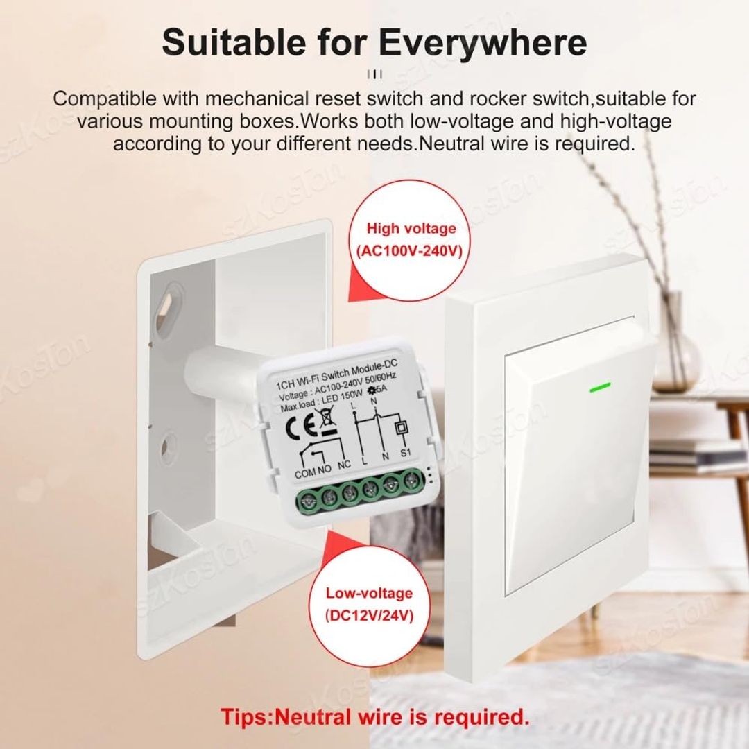 Pametni Wi-Fi krmilnik (1-kanalni modul) – pametno upravljanje naprav