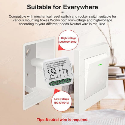 Pametni Wi-Fi krmilnik (1-kanalni modul) – pametno upravljanje naprav