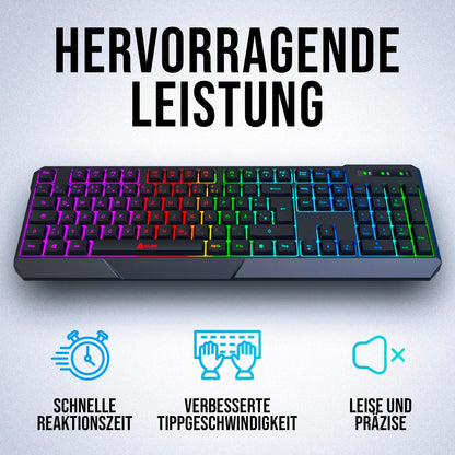 ⌨️ KLIM brezžična RGB tipkovnica / DE Layout